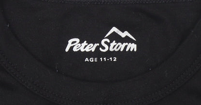Boys UK Size 11-12 Years Peter Storm Black Basic T-Shirt