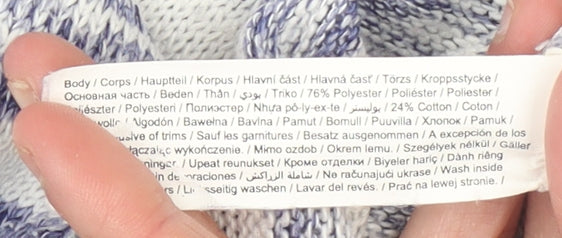 F&F Women's Blue Striped 3/4 Sleeve Pullover Jumper Size 18