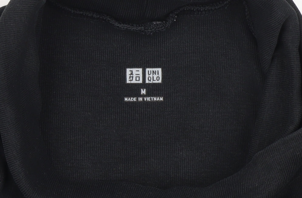 Womens UK Size M Uniqlo Black Basic T-Shirt