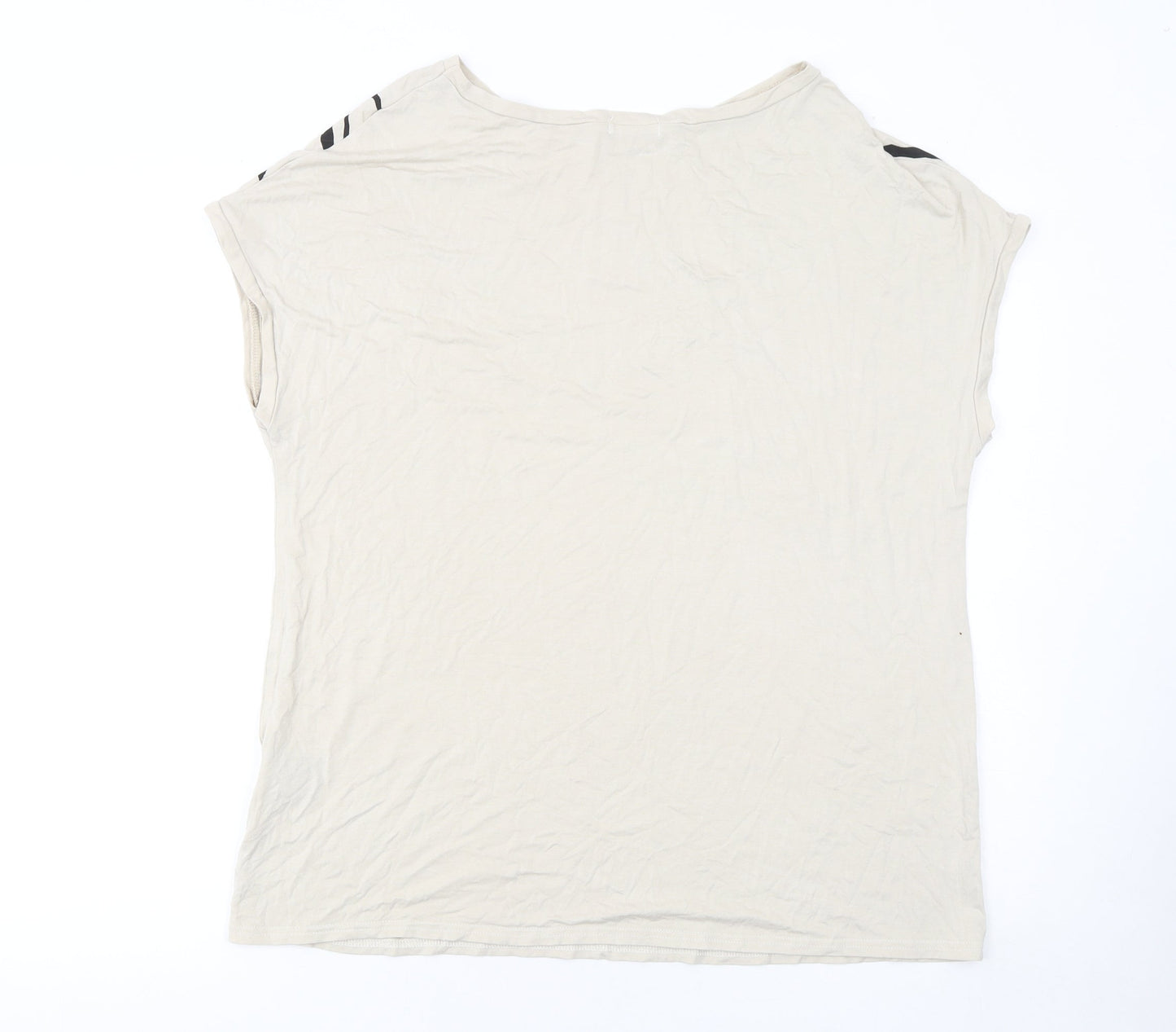 Womens UK Size 14 Roman Beige Basic T-Shirt