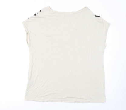 Womens UK Size 14 Roman Beige Basic T-Shirt