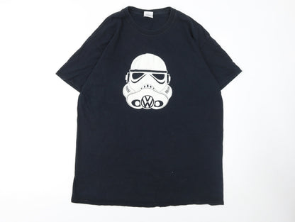 Mens UK Size L Gildan Black  T-Shirt