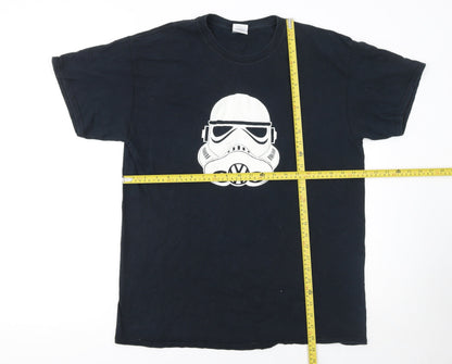 Mens UK Size L Gildan Black  T-Shirt
