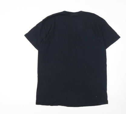 Mens UK Size L Gildan Black  T-Shirt