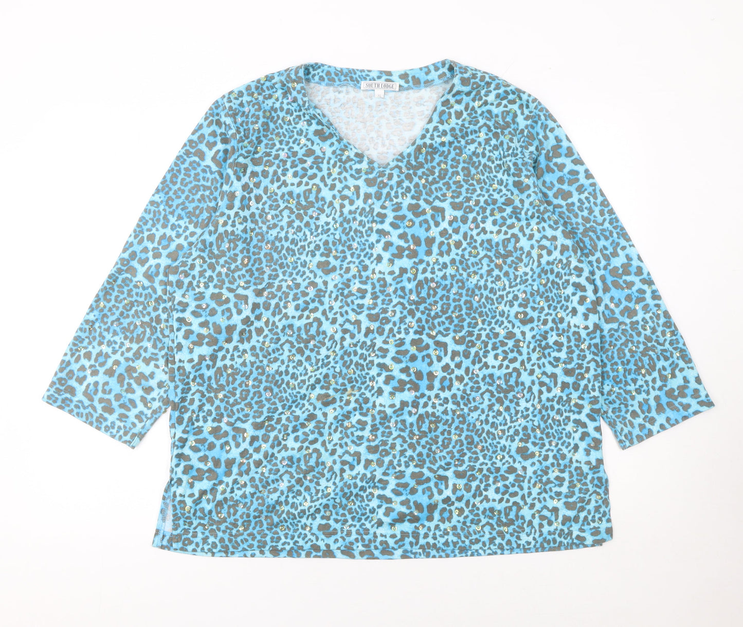 Womens UK Size XL South Lodge Blue Basic T-Shirt
