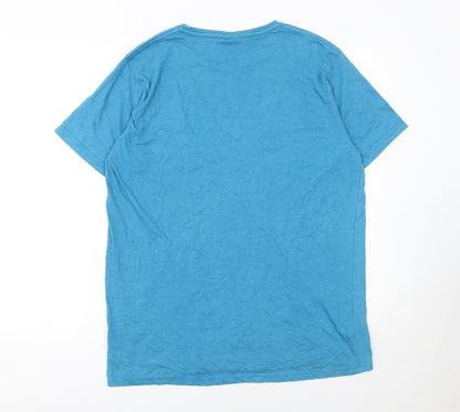 Saltrock Men's Blue Cotton Blend Short Sleeve Crew Neck T-Shirt M