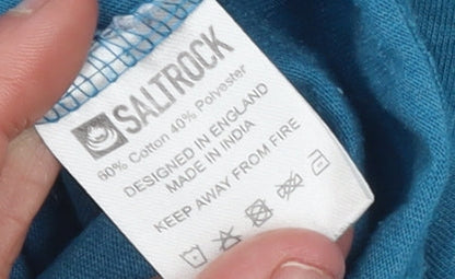 Saltrock Men's Blue Cotton Blend Short Sleeve Crew Neck T-Shirt M