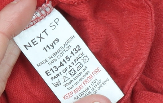 Boys UK Size 11 Years NEXT Red Basic T-Shirt