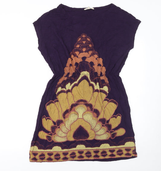 Chelsea Girl Women's Purple Bohemian Shift Dress Size 12 Viscose