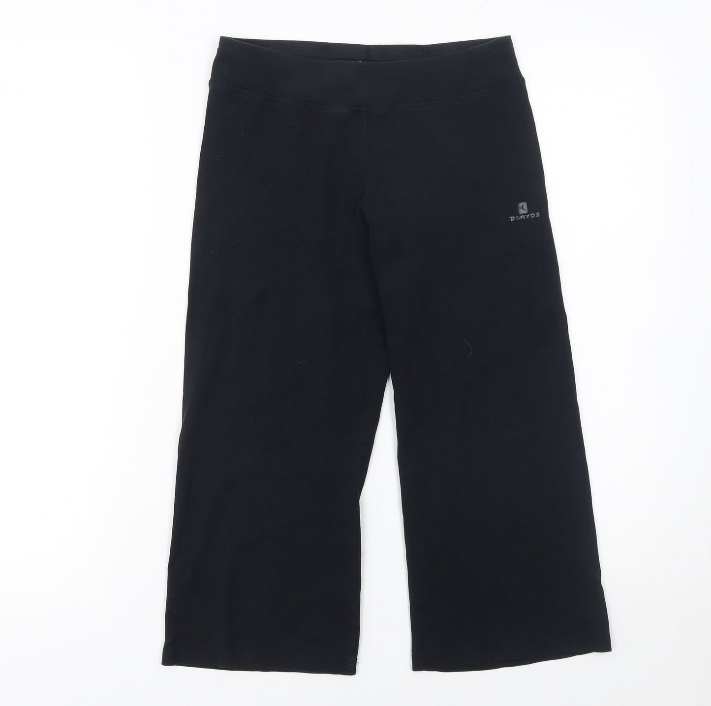 Domyos Girls Black Cotton Stretch Yoga Jogger Trousers 12 Years