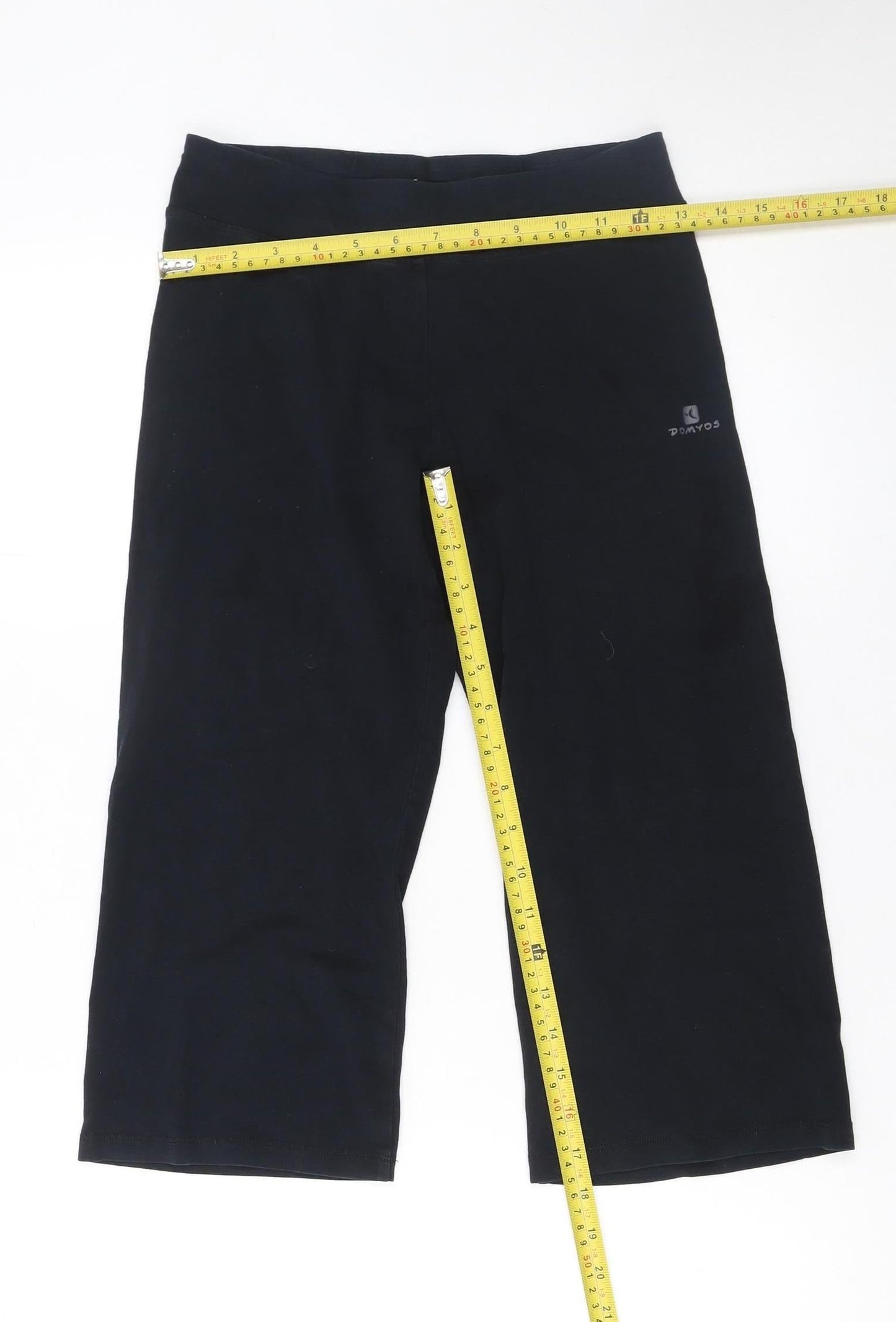 Domyos Girls Black Cotton Stretch Yoga Jogger Trousers 12 Years