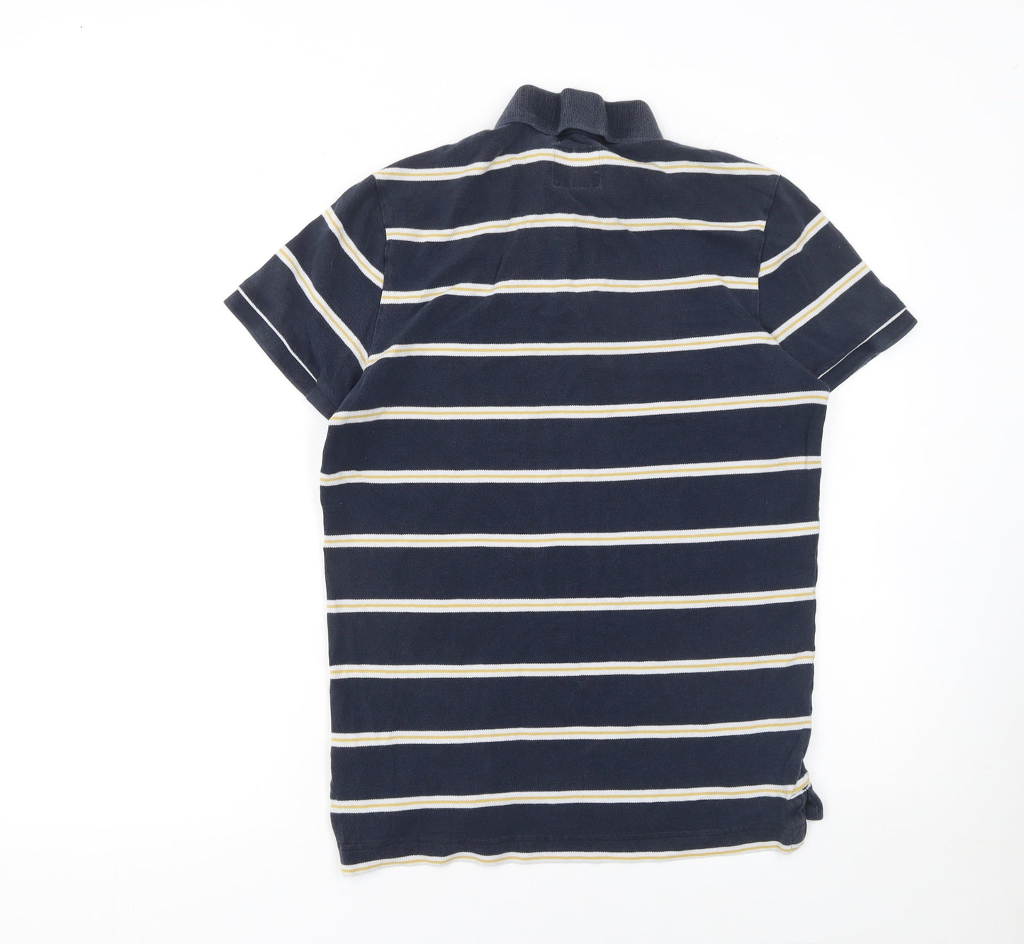 Abercrombie & Fitch Men's Blue Striped Muscle Fit Polo Shirt Size M