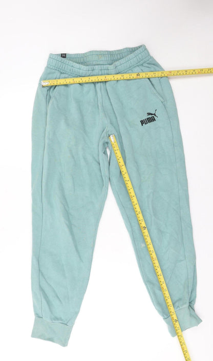 Puma Women’s Green Jogger Sweatpants Size M Elastic Waist Fleece