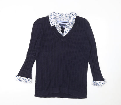 Womens UK Size 14 Maine New England Blue Pullover Jumper