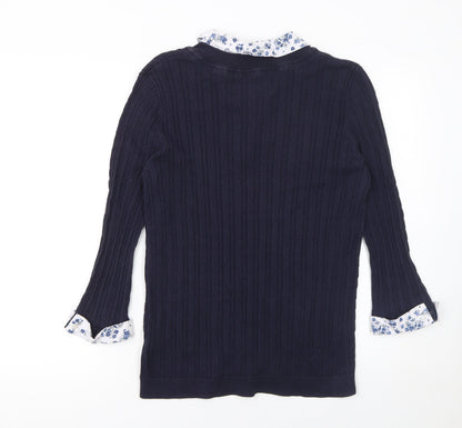 Womens UK Size 14 Maine New England Blue Pullover Jumper