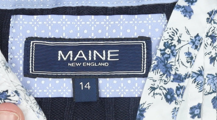 Womens UK Size 14 Maine New England Blue Pullover Jumper