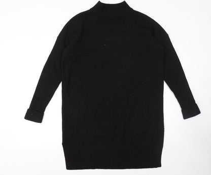 Fat Face Women’s Black Jumper Dress Size 12 High Neck Knit