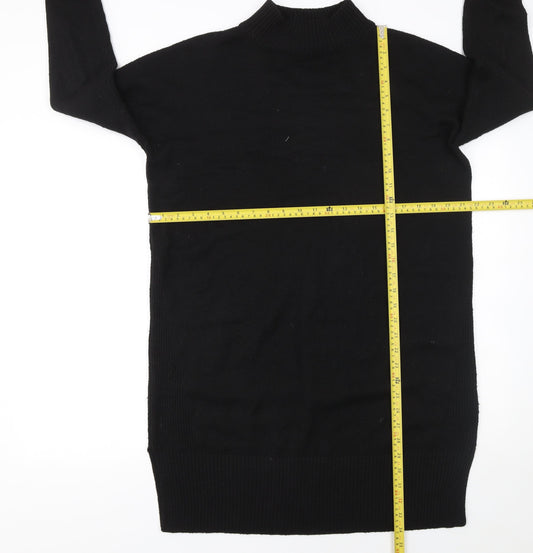 Fat Face Women’s Black Jumper Dress Size 12 High Neck Knit