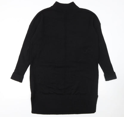 Fat Face Women’s Black Jumper Dress Size 12 High Neck Knit