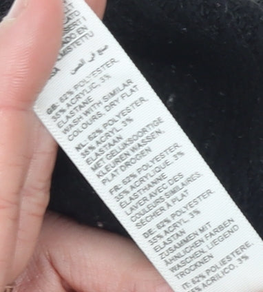 Fat Face Women’s Black Jumper Dress Size 12 High Neck Knit