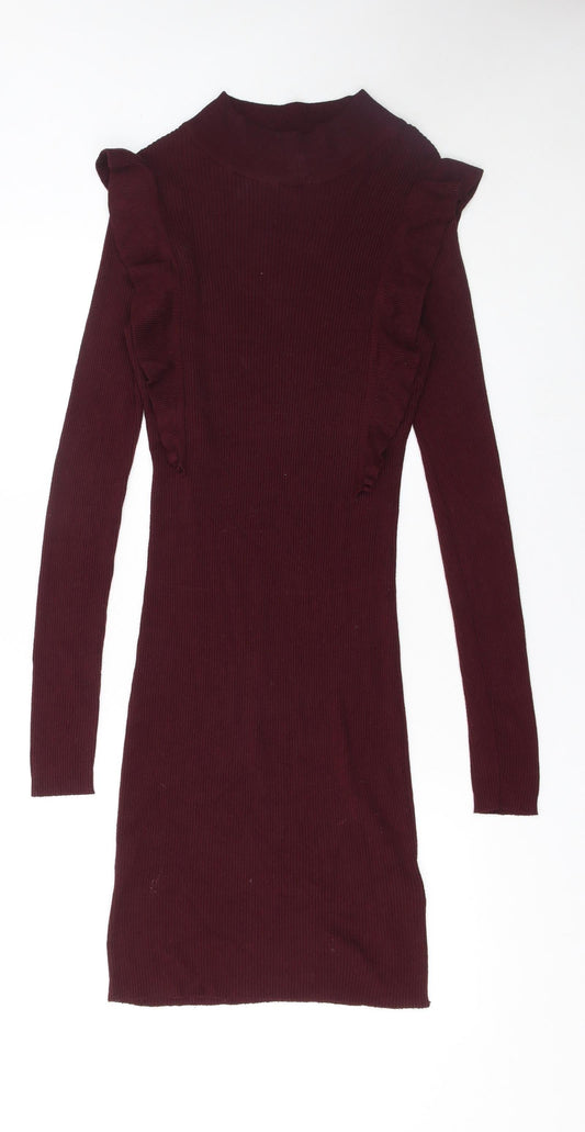 Brave Soul Women's Red Bodycon Knit Short Dress Size S