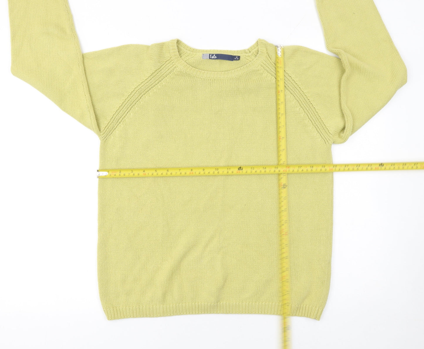 Womens UK Size 14 Isle Green Pullover Jumper