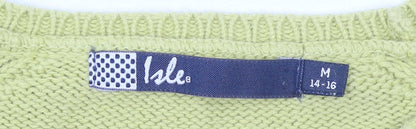 Womens UK Size 14 Isle Green Pullover Jumper