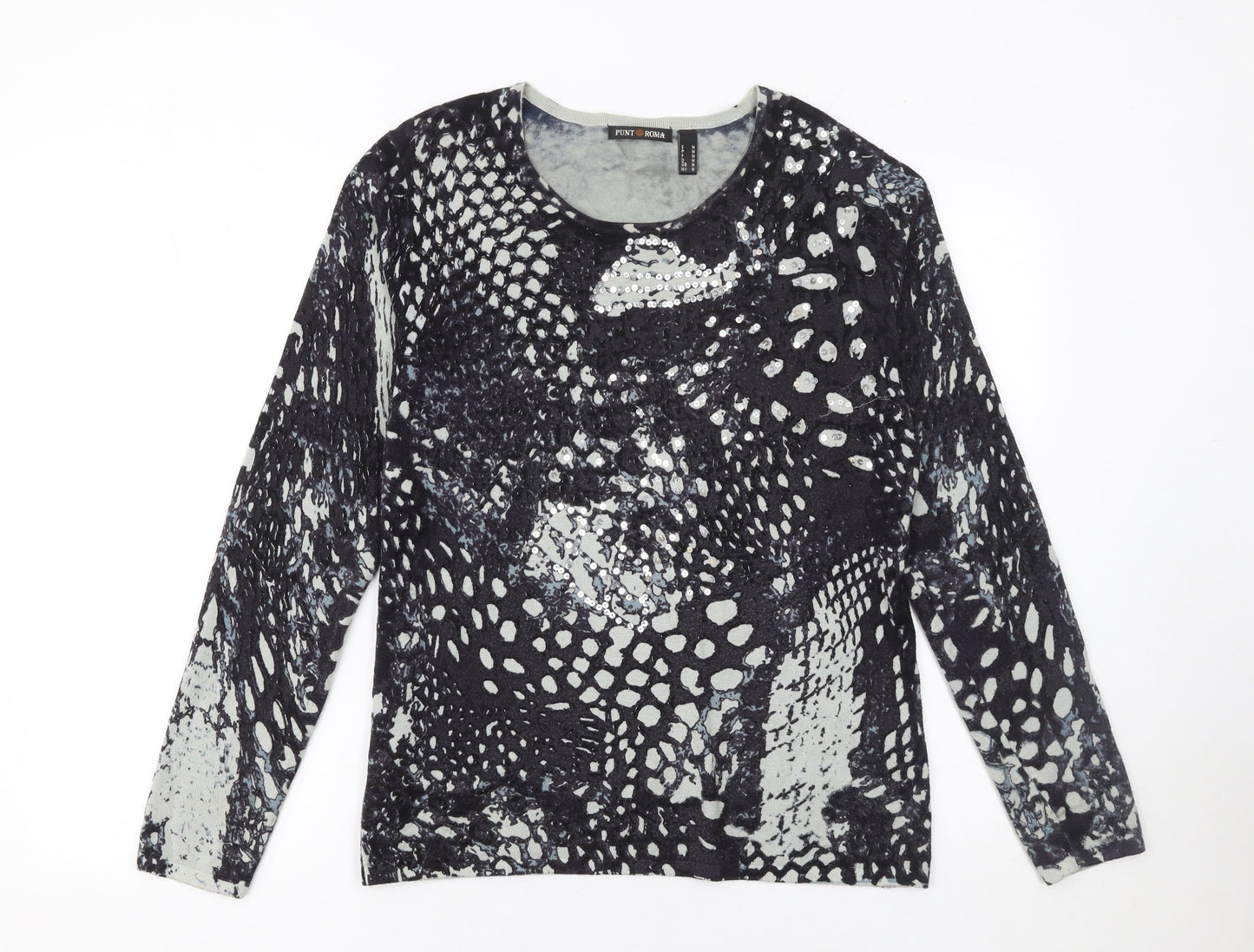 Womens UK Size M Punt Roma Black Pullover Jumper