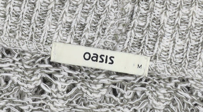 Womens UK Size M Oasis Grey Cardigan Jumper