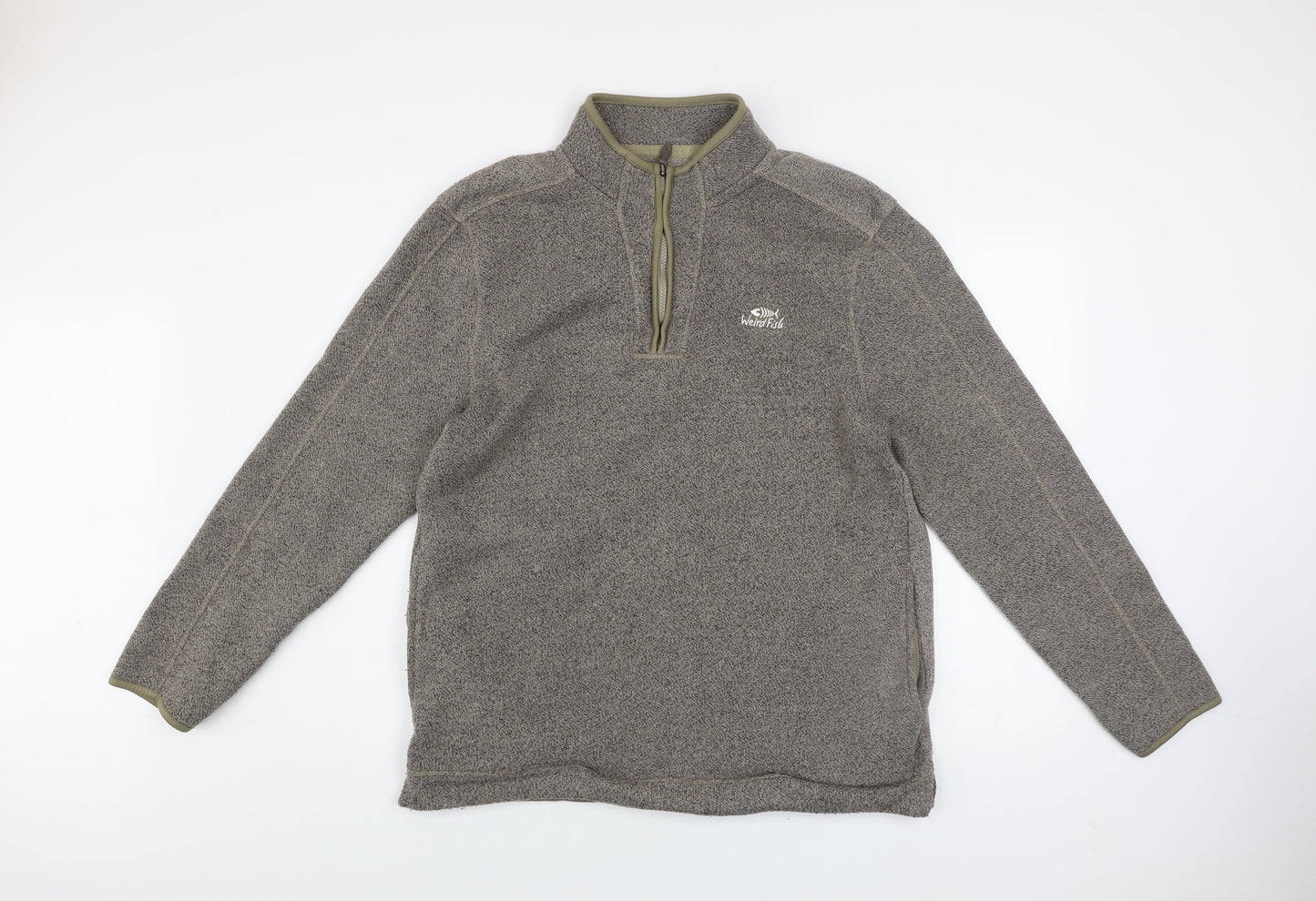 Weird Fish Men's Grey XL Fleece 1/4 Zip Pullover Sweatshirt