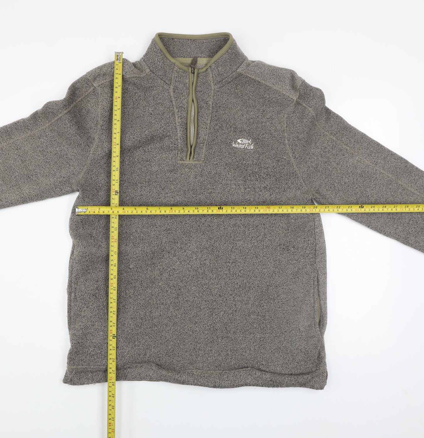 Weird Fish Men's Grey XL Fleece 1/4 Zip Pullover Sweatshirt