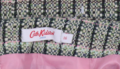 Cath Kidston Women Green Check Tweed A-Line Skirt Size 16