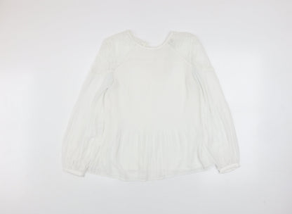 Womens UK Size 8 NEXT White Tunic Blouse
