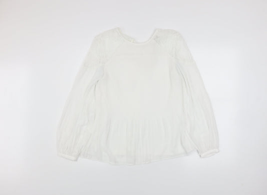 Womens UK Size 8 NEXT White Tunic Blouse
