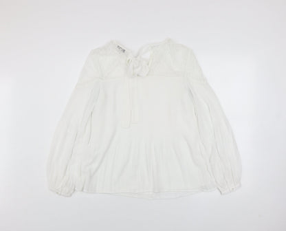 Womens UK Size 8 NEXT White Tunic Blouse