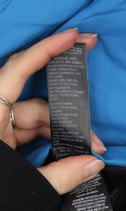 Womens UK Size L Marks and Spencer Blue Parka Coat