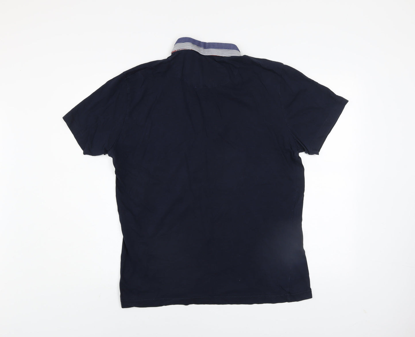 ETO Men’s Blue 2XL Cotton Short Sleeve Polo Shirt