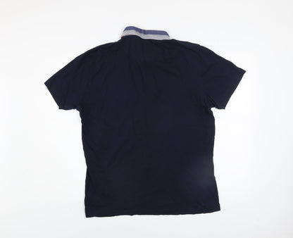 ETO Men’s Blue 2XL Cotton Short Sleeve Polo Shirt