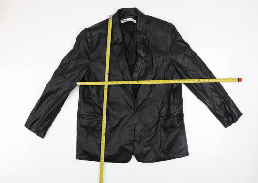Mens UK Size XL Zara Black Biker Coat