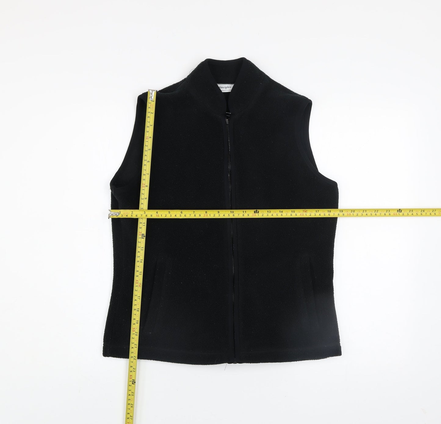 Principles Women's Black Fleece Zip Waistcoat Size 12