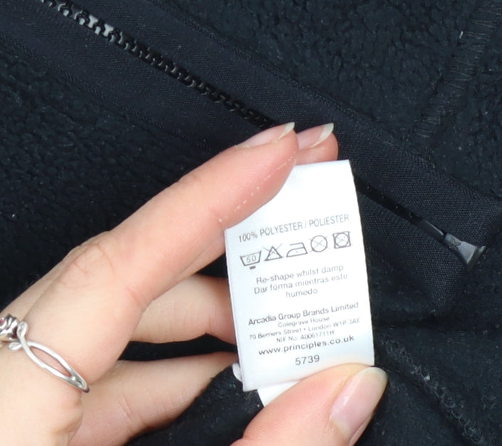 Principles Women's Black Fleece Zip Waistcoat Size 12