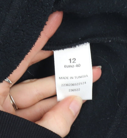 Principles Women's Black Fleece Zip Waistcoat Size 12