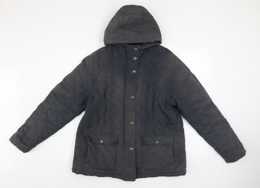 Fat Face Women’s Blue Quilted Hooded Jacket Size 18 Cotton Blend