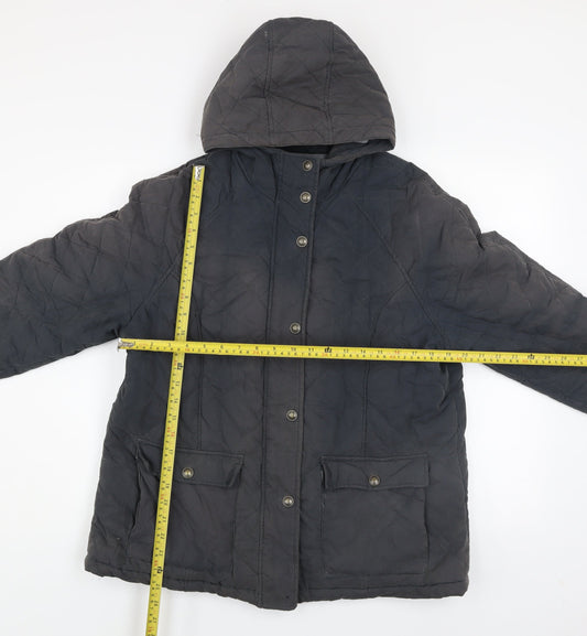 Fat Face Women’s Blue Quilted Hooded Jacket Size 18 Cotton Blend