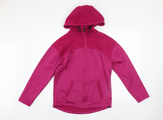 George Women’s Pink Hooded Fleece Jacket Size 14 Full Zip Casual