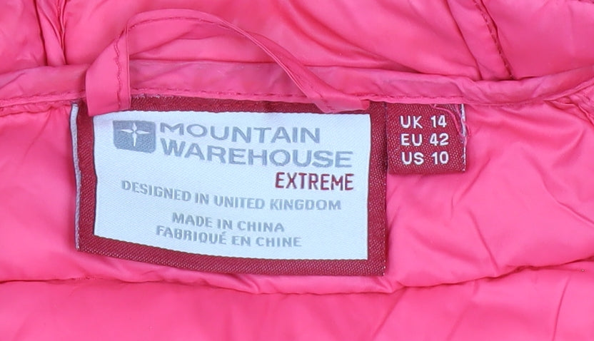 Mountain Warehouse Womens Red Hooded Puffer Jacket Size 14