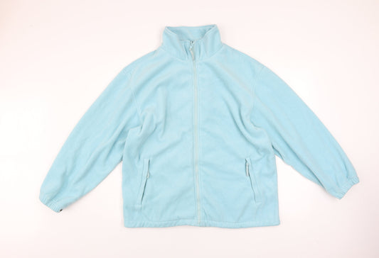Papaya Women Blue Full Zip Fleece Jacket Size 16
