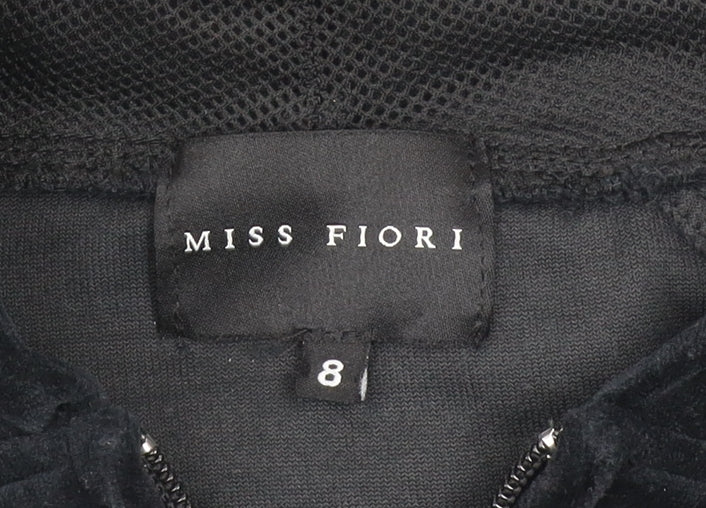 Womens UK Size 8 Miss Fiori Black Gym & Training Running & Jogging Walking Jacke
