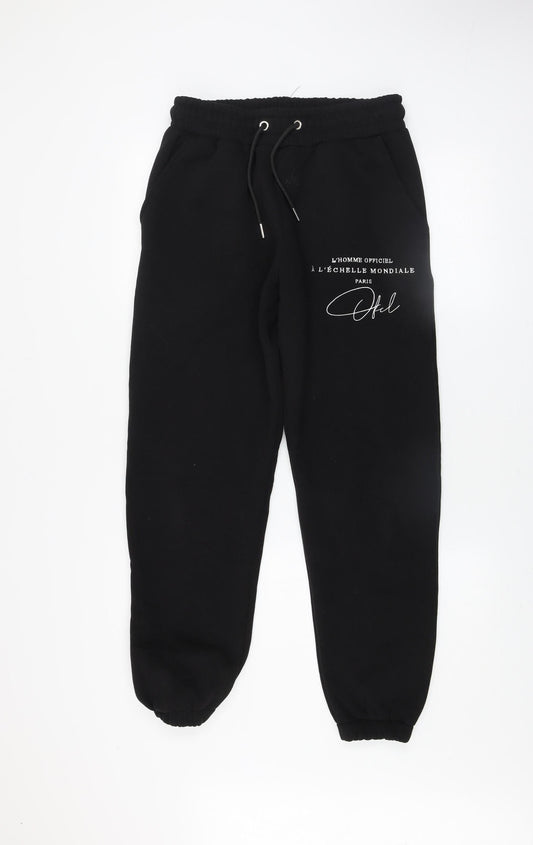 boohooMAN Men's Black Jogger Sweatpants Size S Cotton Blend