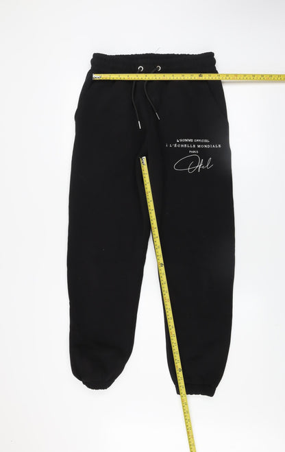 boohooMAN Men's Black Jogger Sweatpants Size S Cotton Blend